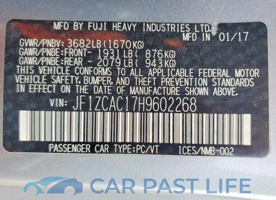 JF1ZCAC17H9602268# 12
