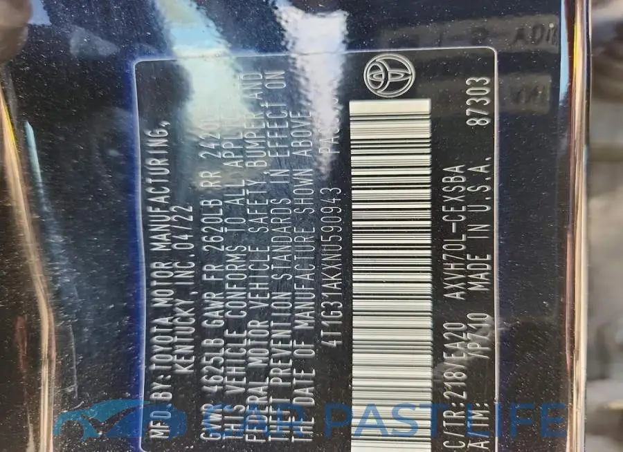 4T1G31AKXNU590943# 12
