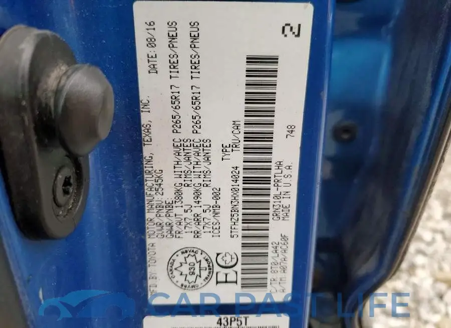 5TFHZ5BN3HX014024# 13