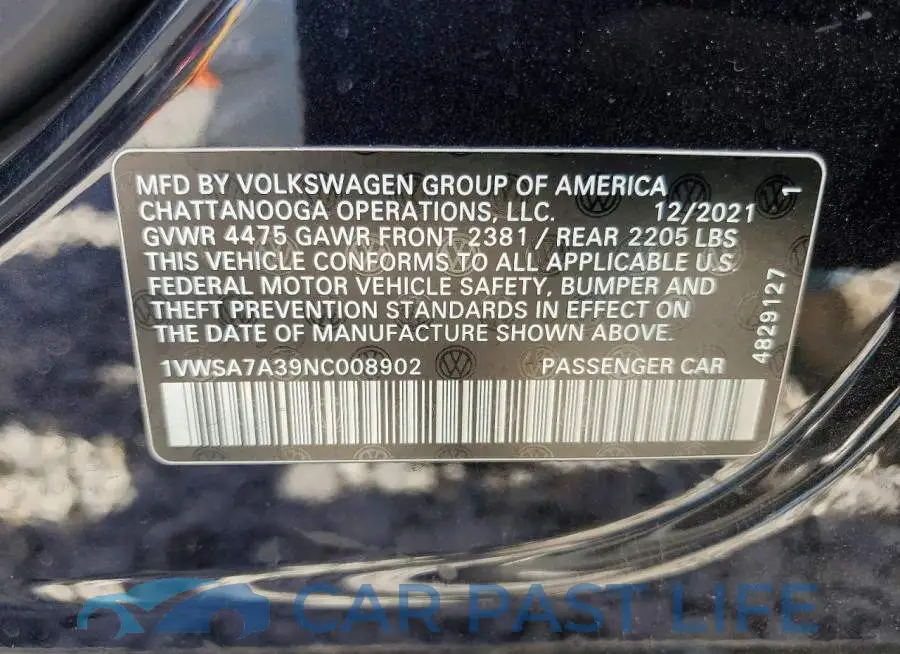 1VWSA7A39NC008902# 12
