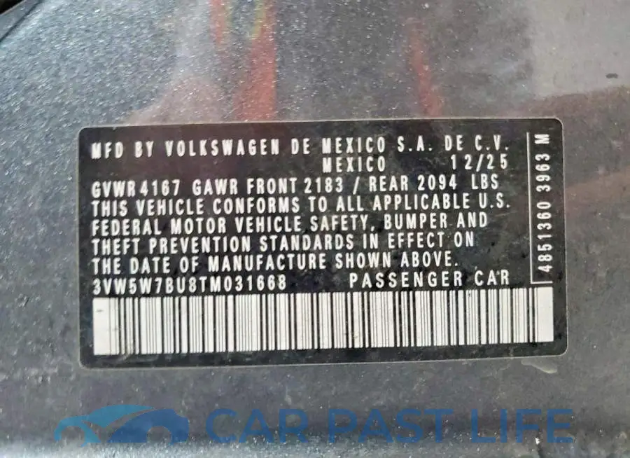 3VW5W7BU8TM031668# 13