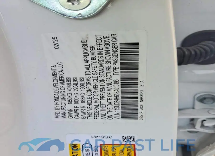 19UDE4H65SA013196# 13
