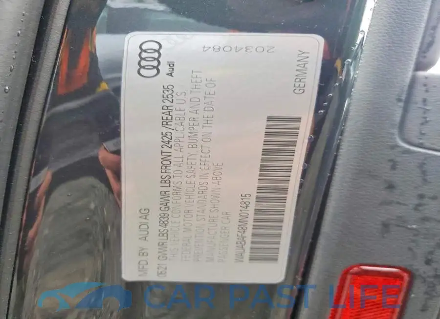 WAUABAF48MN014815# 12
