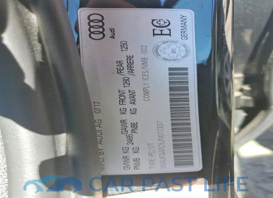 WAUF3AFC5JN017337# 12
