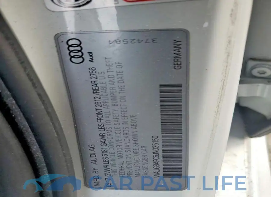 WAUG8AFC5JN035150# 12