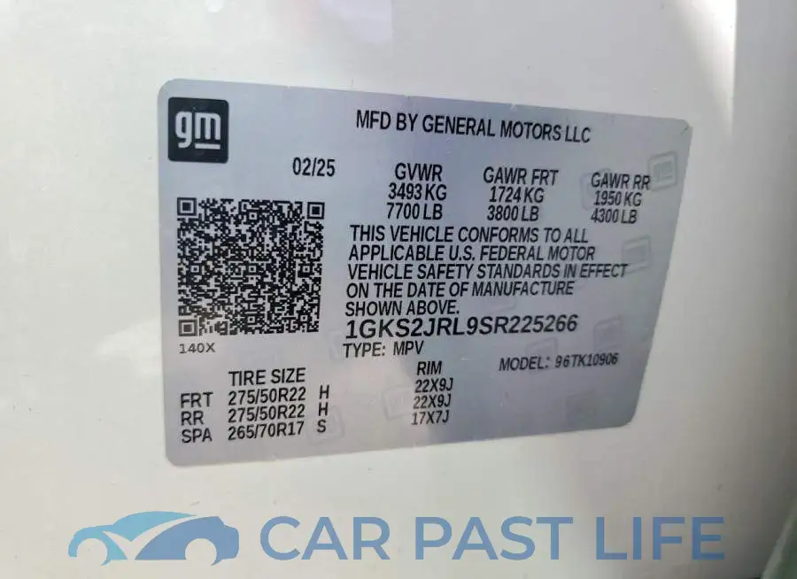 1GKS2JRL9SR225266# 13