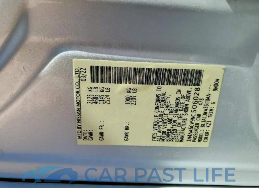 1N4AA6CV9NC506028# 12