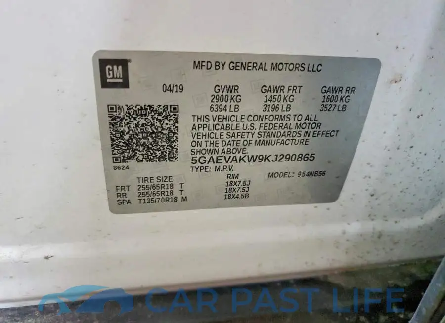 5GAEVAKW9KJ290865# 14