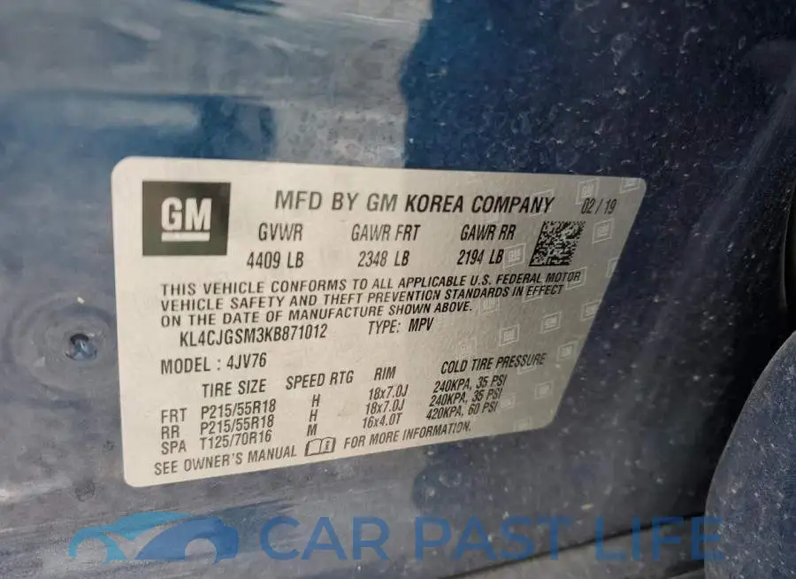 KL4CJGSM3KB871012# 13