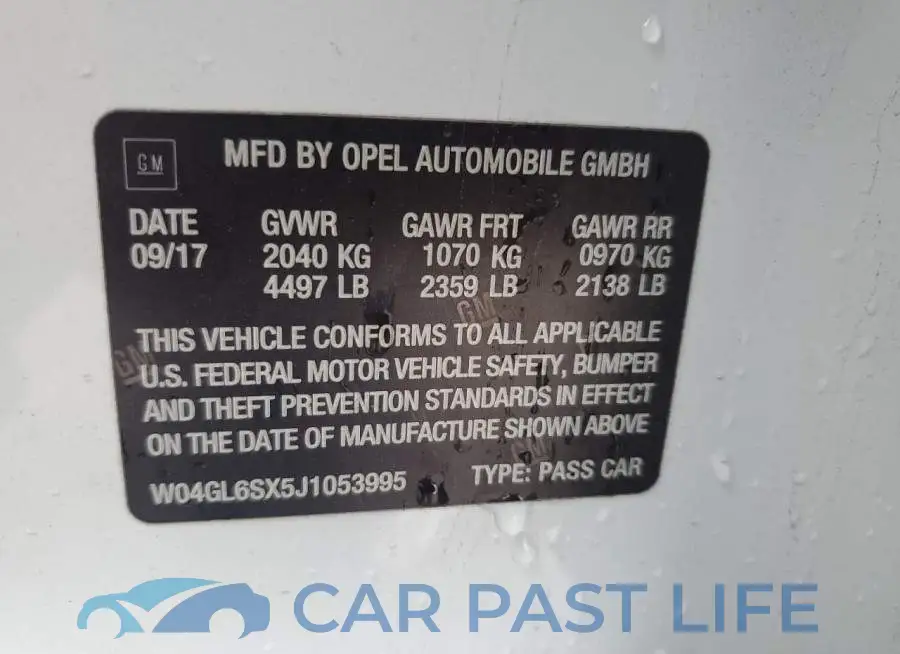 W04GL6SX5J1053995# 12