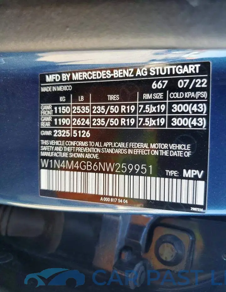 W1N4M4GB6NW259951# 12