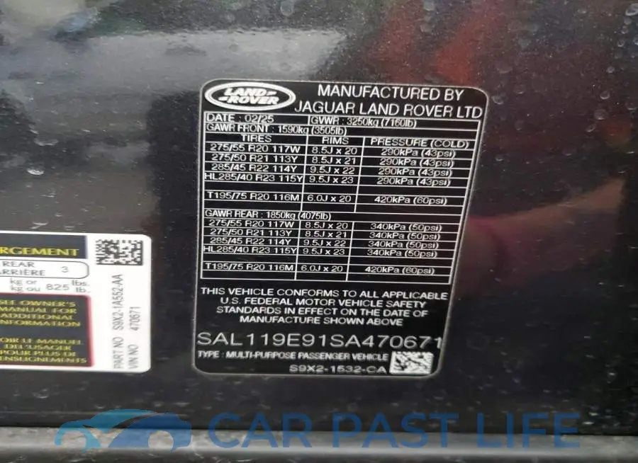 SAL119E91SA470671# 14