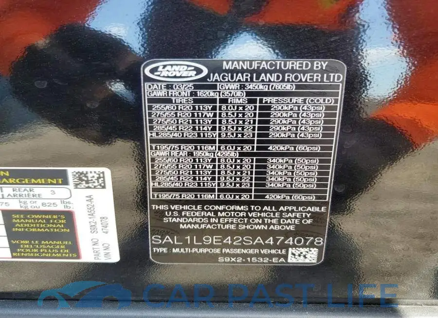 SAL1L9E42SA474078# 13