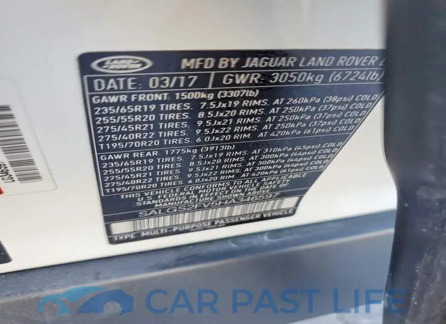 SALGS2FV5HA346597# 13
