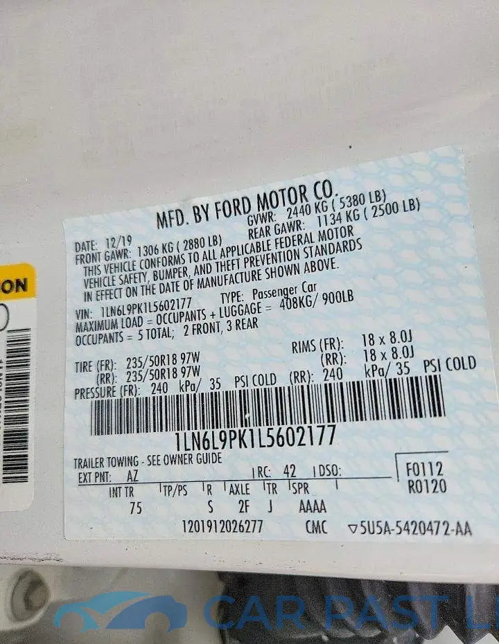 1LN6L9PK1L5602177# 12