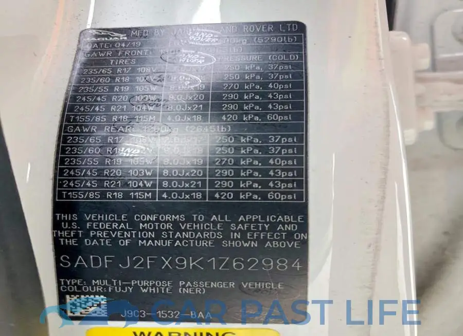 SADFJ2FX9K1Z62984# 14