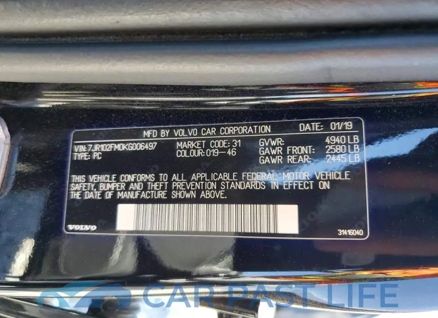 7JR102FM0KG006497# 12
