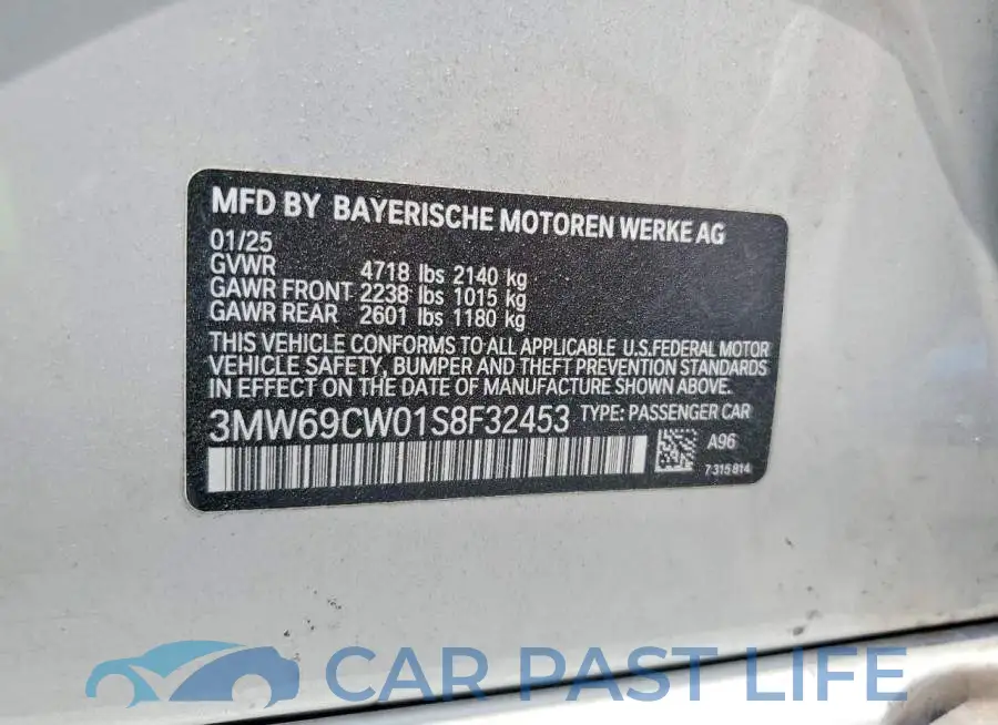 3MW69CW01S8F32453# 12