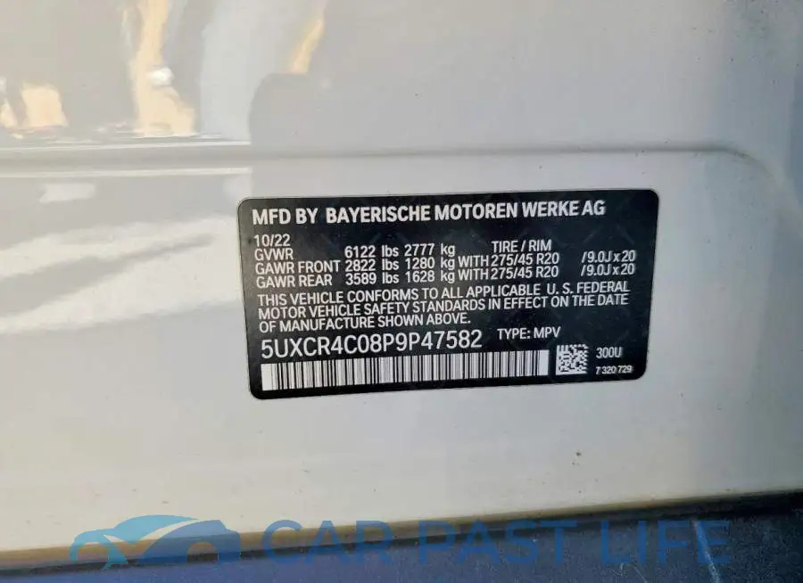5UXCR4C08P9P47582# 12