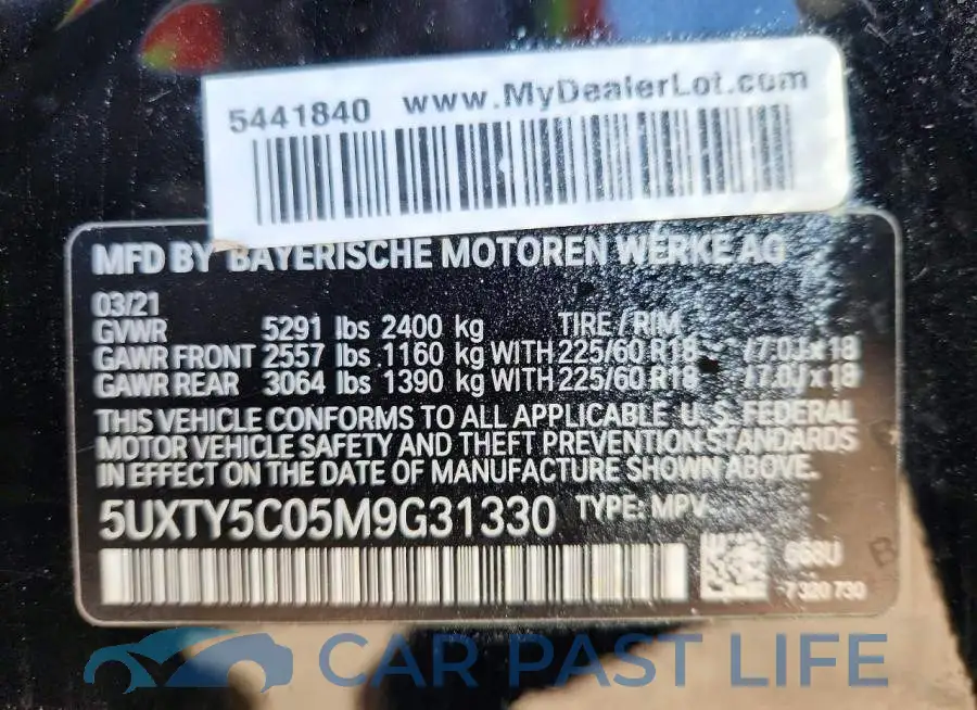 5UXTY5C05M9G31330# 13