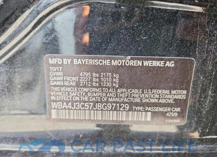 WBA4J3C57JBG97129# 12