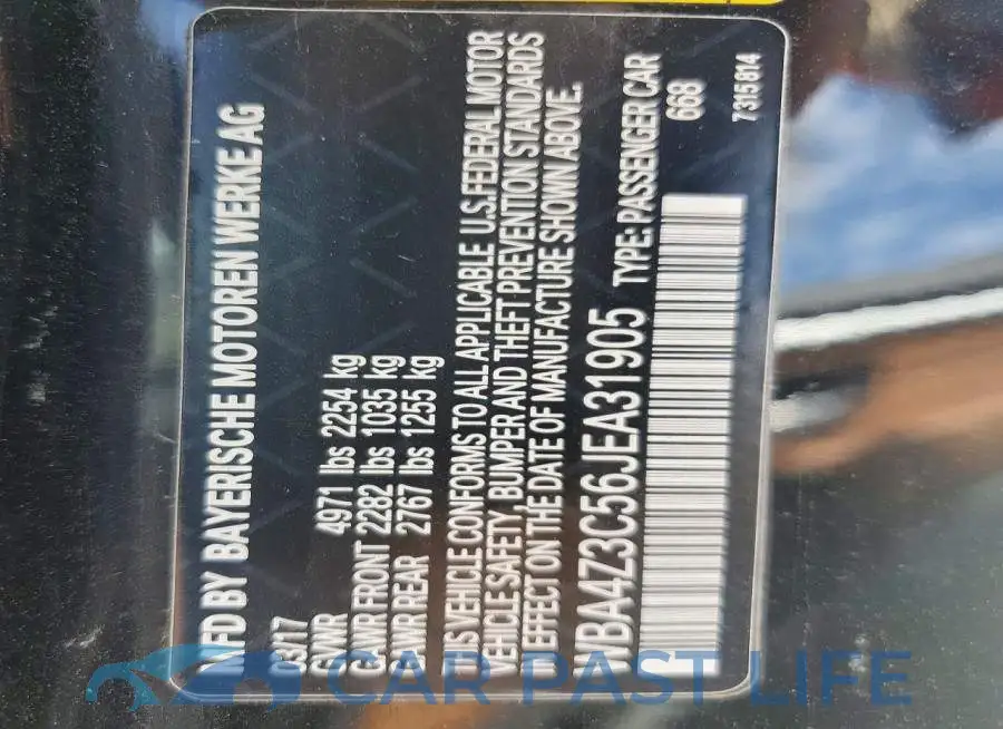WBA4Z3C56JEA31905# 12