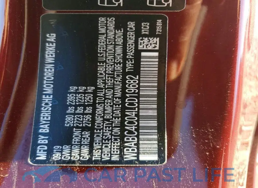 WBABC4C04LCD19682# 12