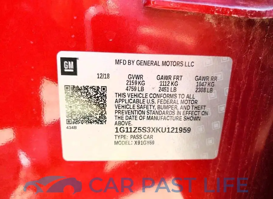 1G11Z5S3XKU121959# 12