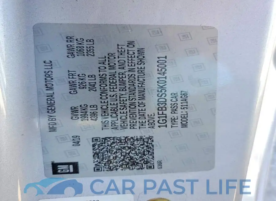 1G1FB3DS5K0145001# 12