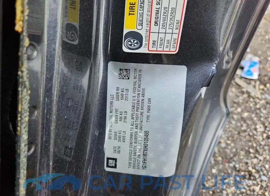 1G1FH1R7XH0105495# 12
