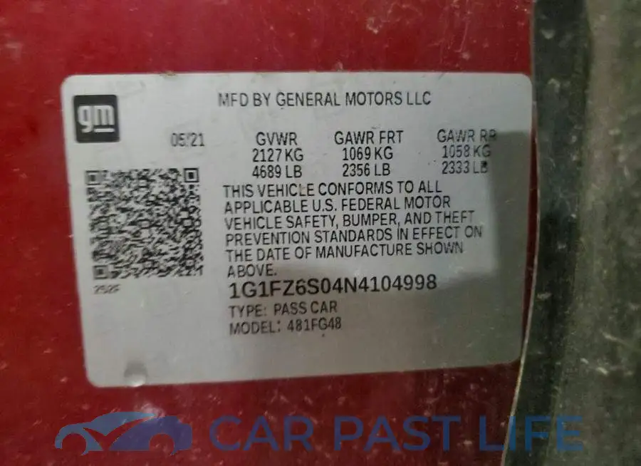 1G1FZ6S04N4104998# 12