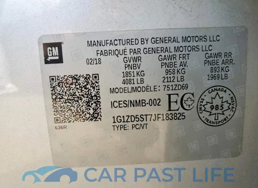 1G1ZD5ST7JF183825# 12