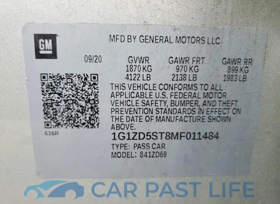 1G1ZD5ST8MF011484# 13