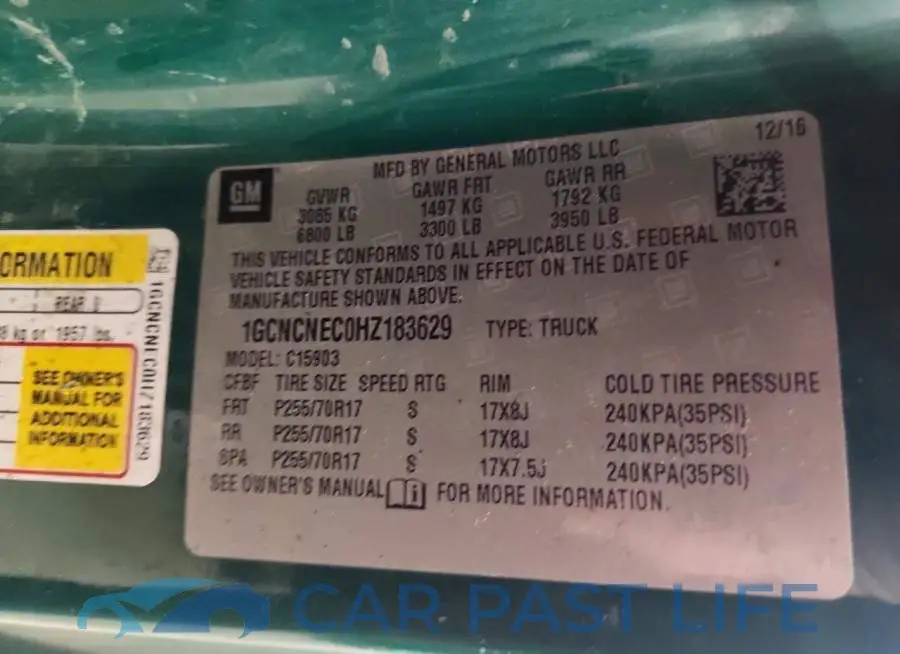 1GCNCNEC0HZ183629# 12