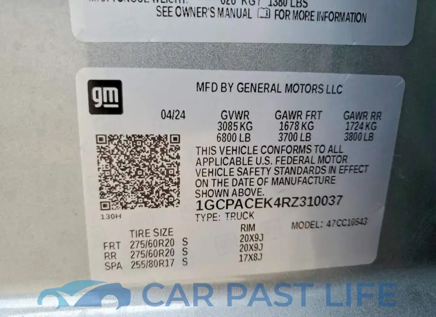 1GCPACEK4RZ310037# 12