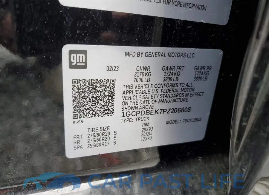 1GCPDBEK7PZ206608# 12