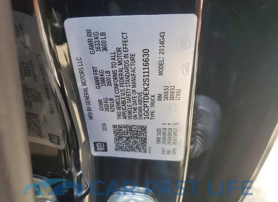 1GCPTDEK2S1116630# 12