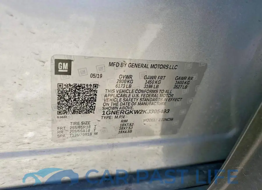 1GNERGKW2KJ305493# 13