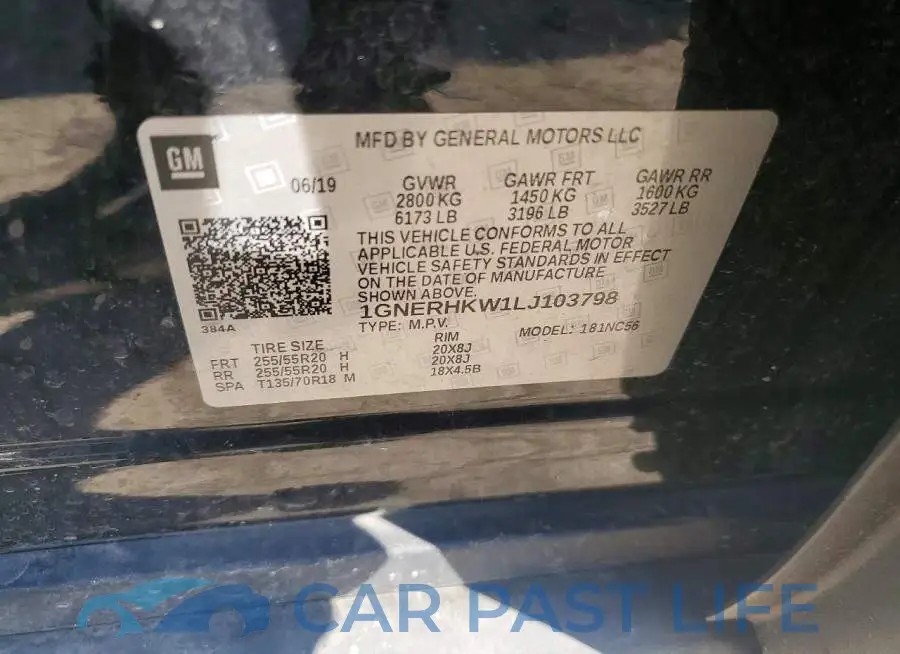 1GNERHKW1LJ103798# 12