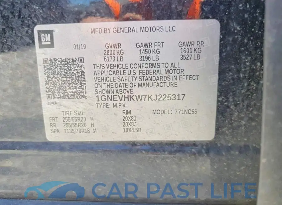 1GNEVHKW7KJ225317# 13