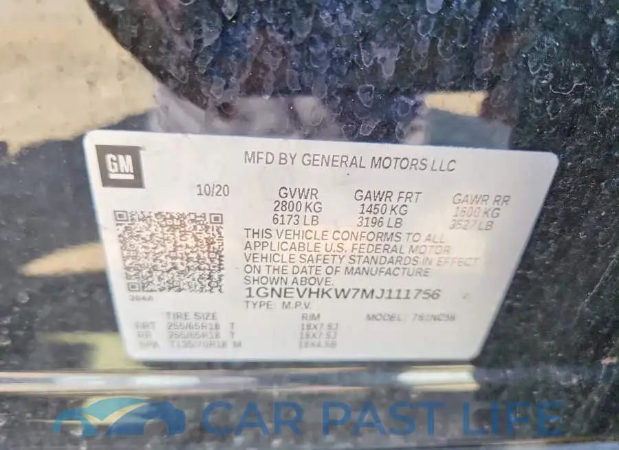 1GNEVHKW7MJ111756# 14