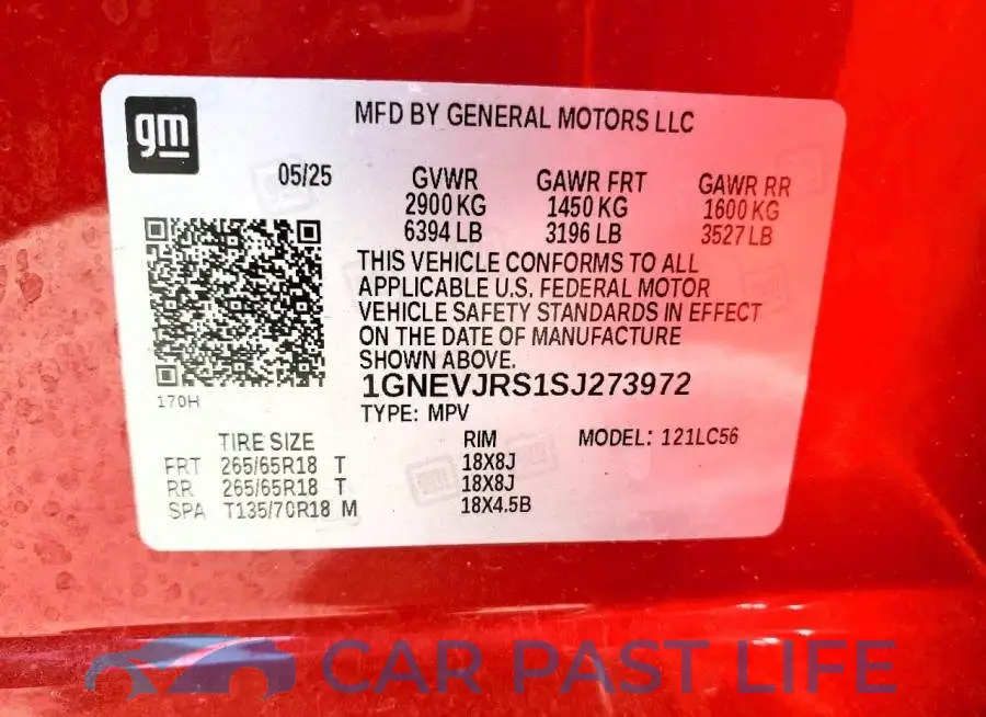 1GNEVJRS1SJ273972# 13