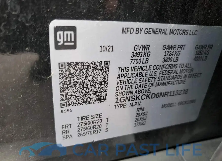 1GNSKCKD6NR113238# 13