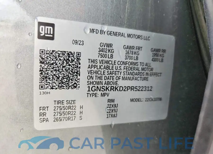 1GNSKRKD2PR522312# 14