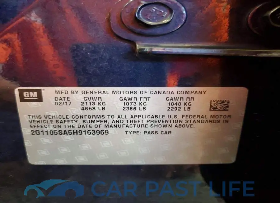 2G1105SA5H9163969# 12