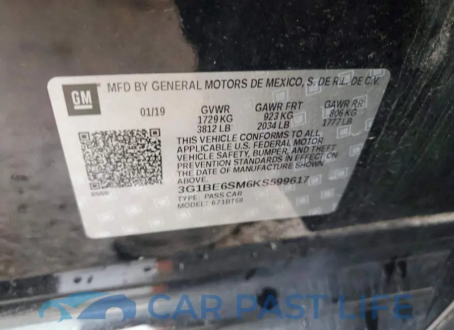 3G1BE6SM6KS599617# 12