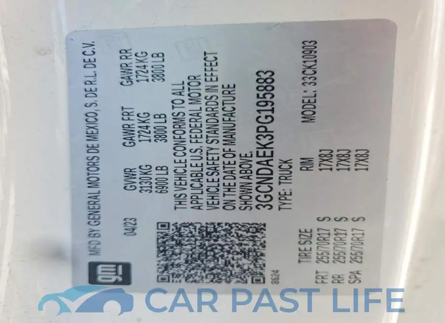 3GCNDAEK3PG195883# 12