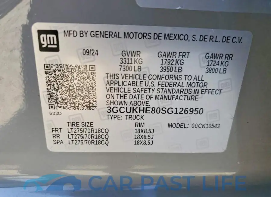 3GCUKHE80SG126950# 12