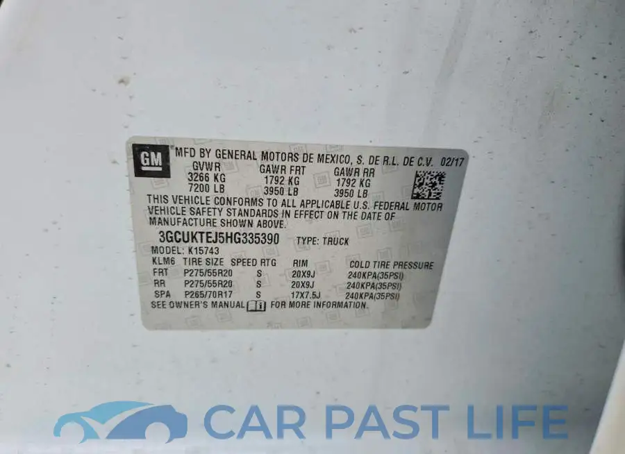 3GCUKTEJ5HG335390# 12