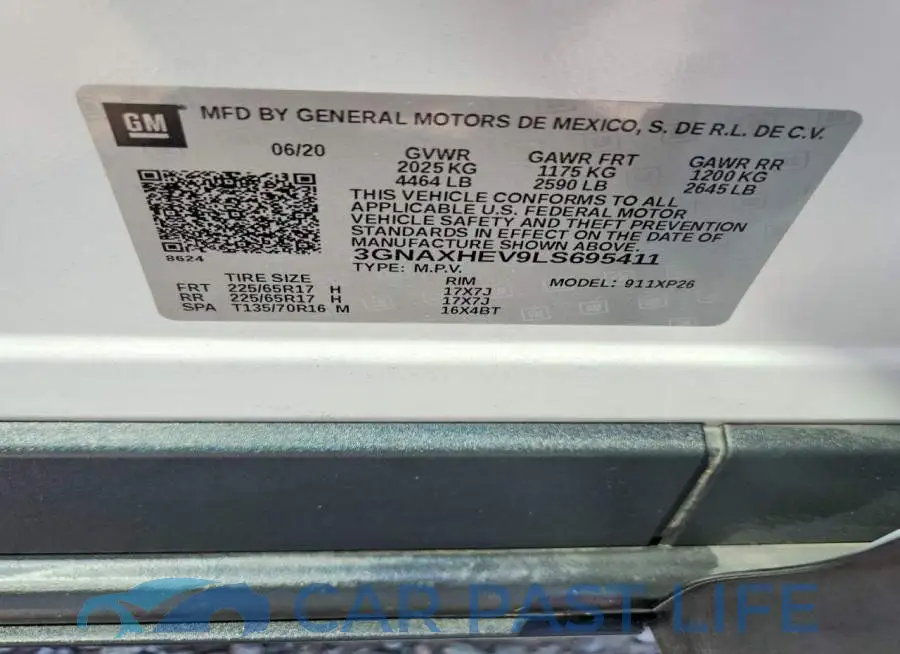3GNAXHEV9LS695411# 13